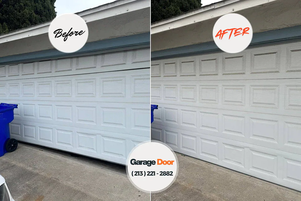 Before and after: garage door repair Junction City, KY